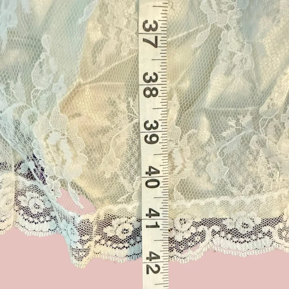 Vintage Scott McClintock 80s Strapless White Lace Wedding Dress Set 1950s style - Picture 15 of 16